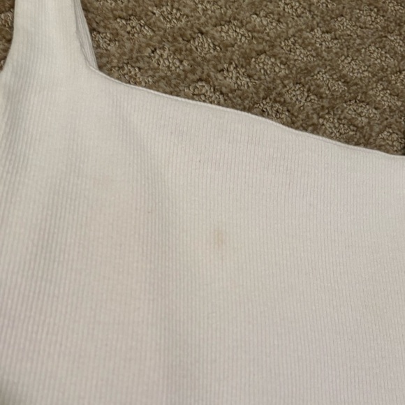 Zara White Ribbed Cropped Tank - Picture 4 of 4